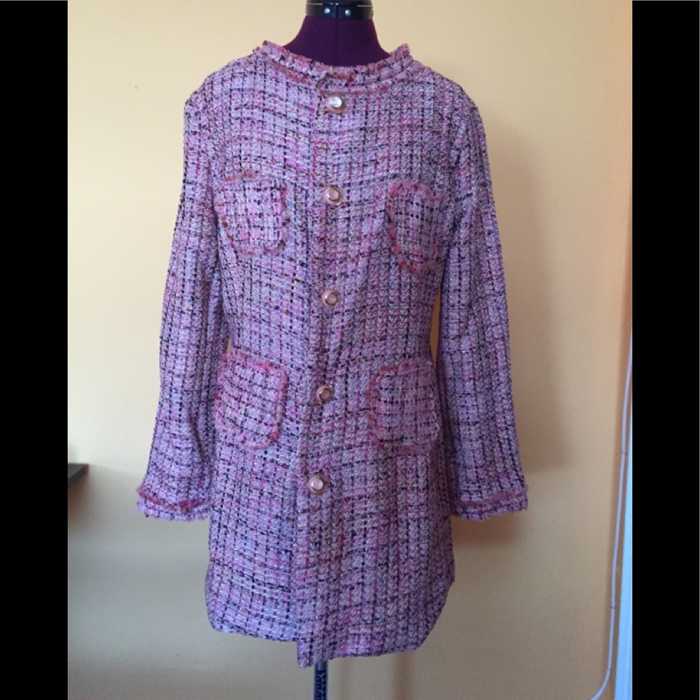 Pink long sleeve Tweed coat